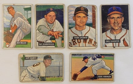 1951 Bowman Baseball Lot Of 6