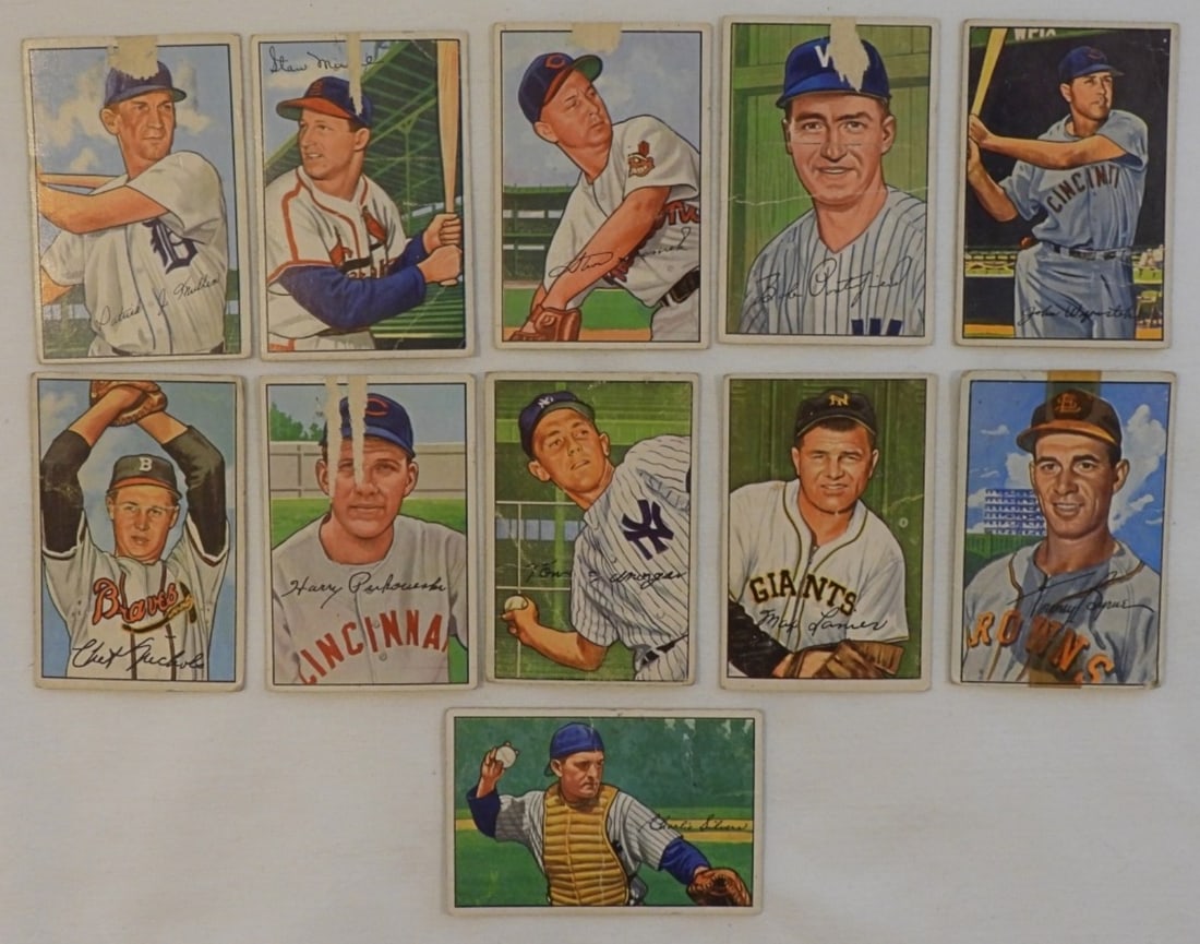 1952 Bowman Baseball Assorted Lot Of 11 (1 of 2)