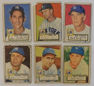 1952 TOPPS Baseball Lot Of 6
