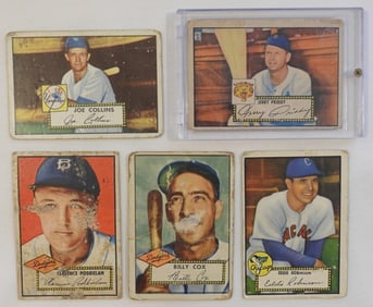1952 TOPPS Baseball Lot Of 5