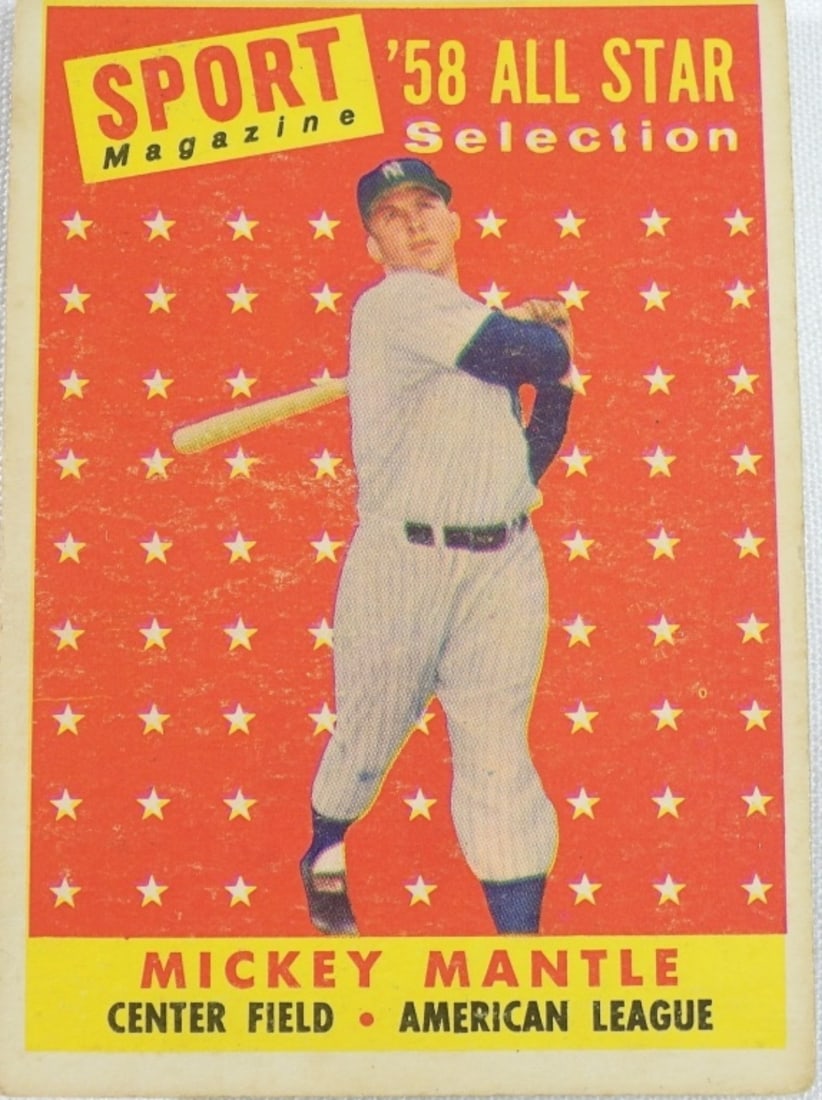 1958 Mickey Mantle Baseball Card: Poor to Fair Condition