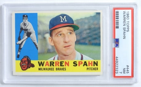 PSA 1960 TOPPS Warren Spahn #445