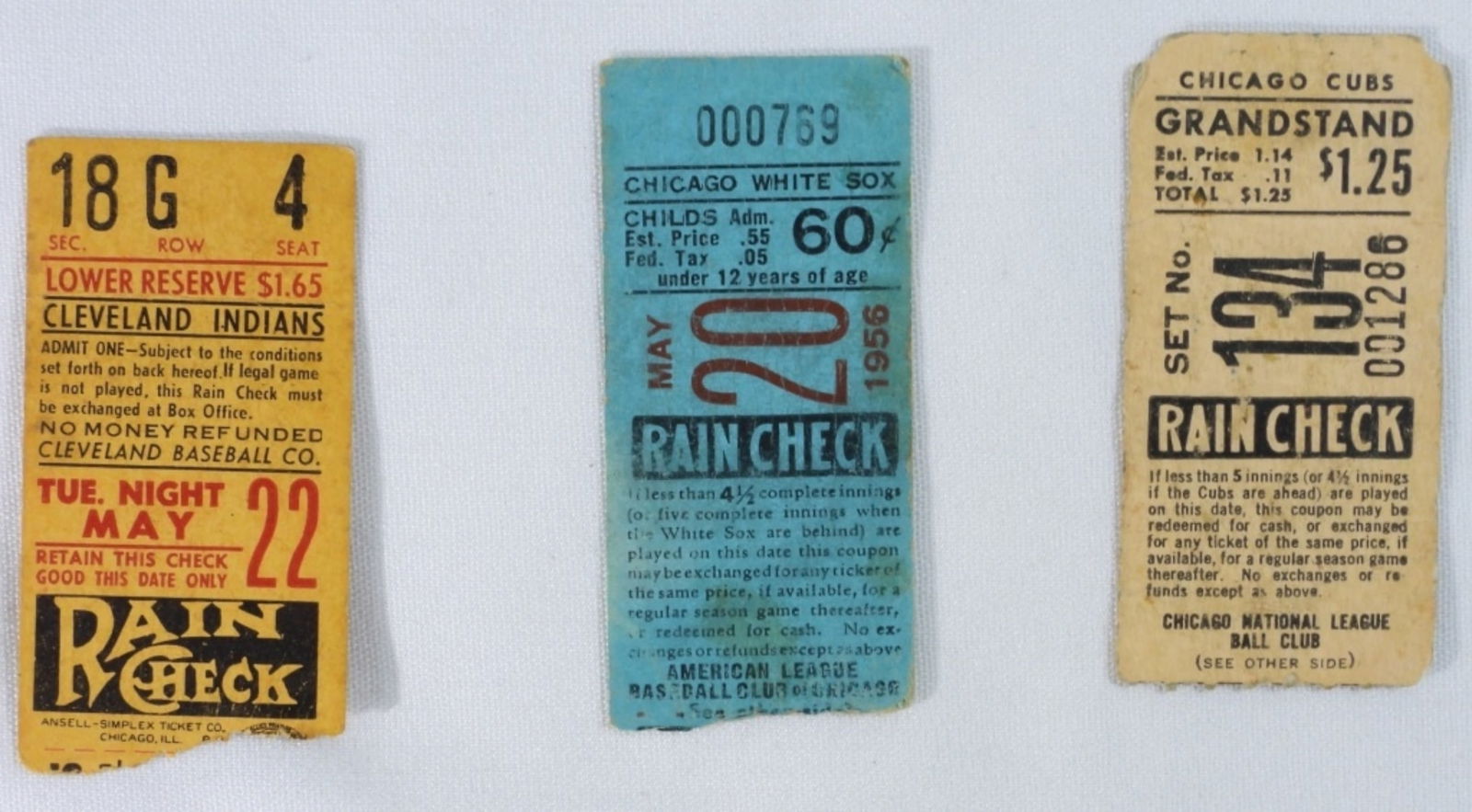 Mixed lot of 3 Baseball Tickets (1 of 2)