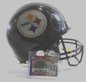 James Farrior Autographed Helmet & Ticket Stub