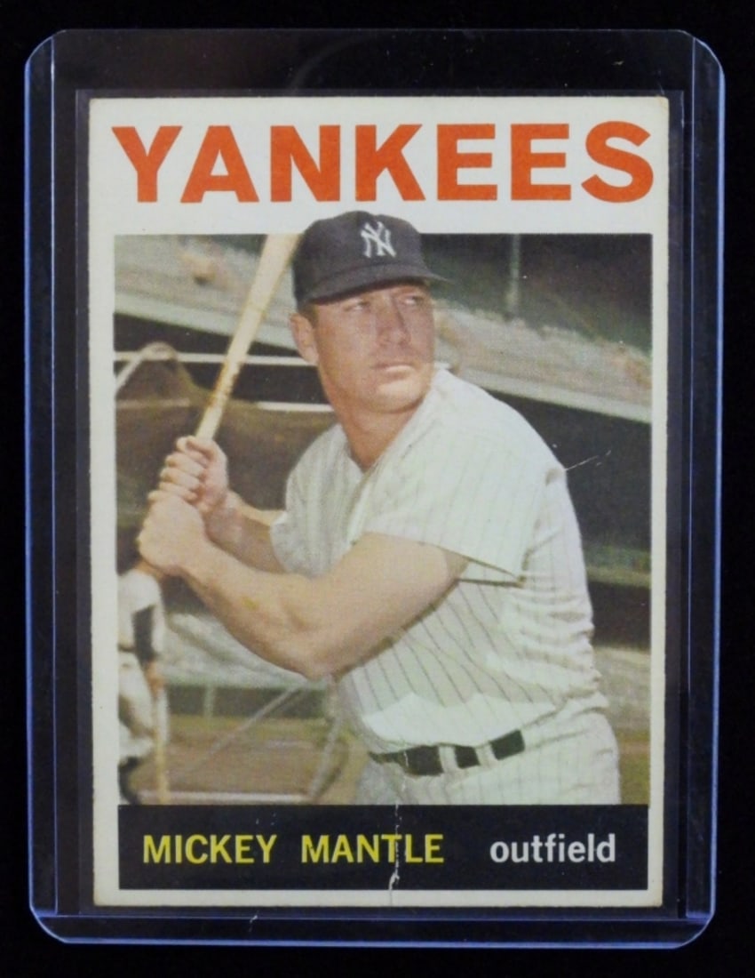 Mickey Mantle TOPPS #50: Mickey Mantle TOPPS #50 VG-EX has some creases, off-center.