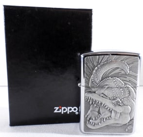 Sealed 1995 Barrett Smythe Crocodile Zippo