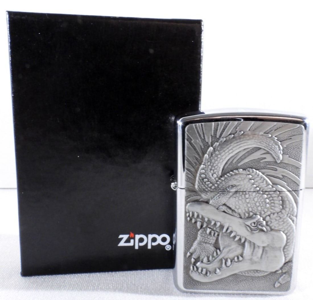 Sealed 1995 Barrett Smythe Crocodile Zippo (1 of 3)