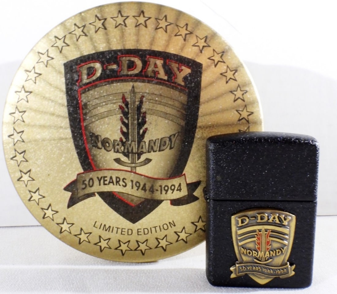 Unfired D-Day Normandy Limited Edition Zippo: Comes in original tin case. D-Day Normandy 50 years 1944-1994 Limited Edition. Unfired