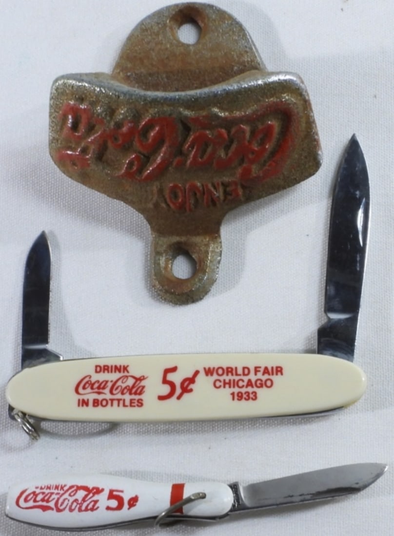 (2) Coca-Cola Pocket Knives and Bottle opener (1 of 3)