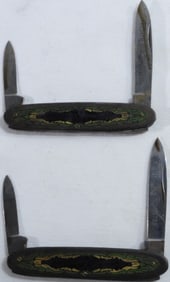 (2) Frank Buster Two-Blade Pocket Knives