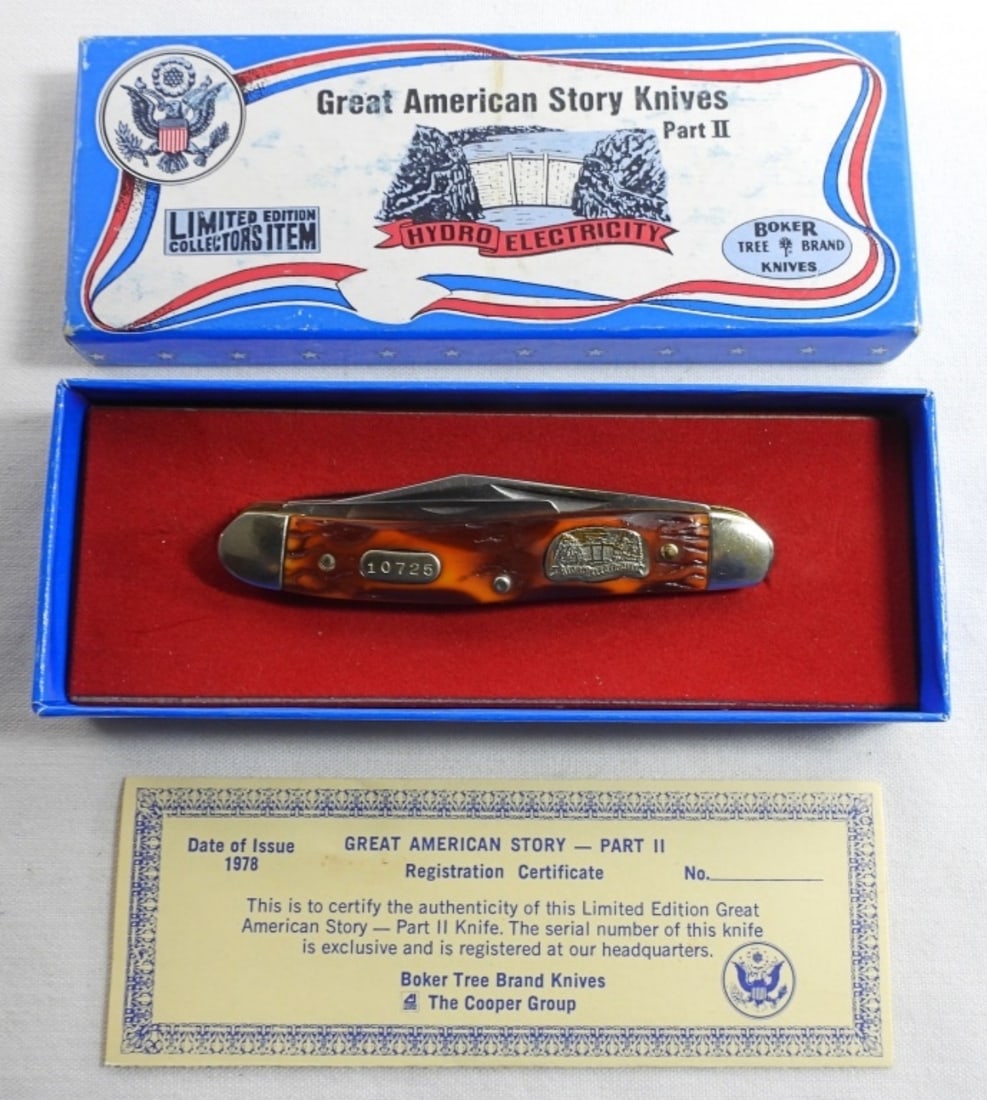 1790 Hydro Electricity Three-Blade Pocket Knife: Like new in the box. Boker