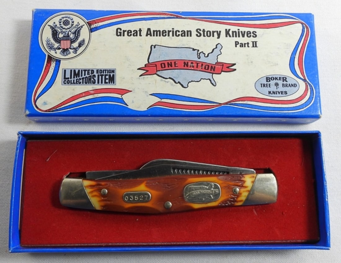 1793 One Nation Three-Blade Pocket Knife: Like new in the box. Boker Number 1793 One Nation