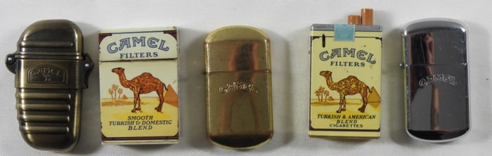 5 Camel cigarette lighters
