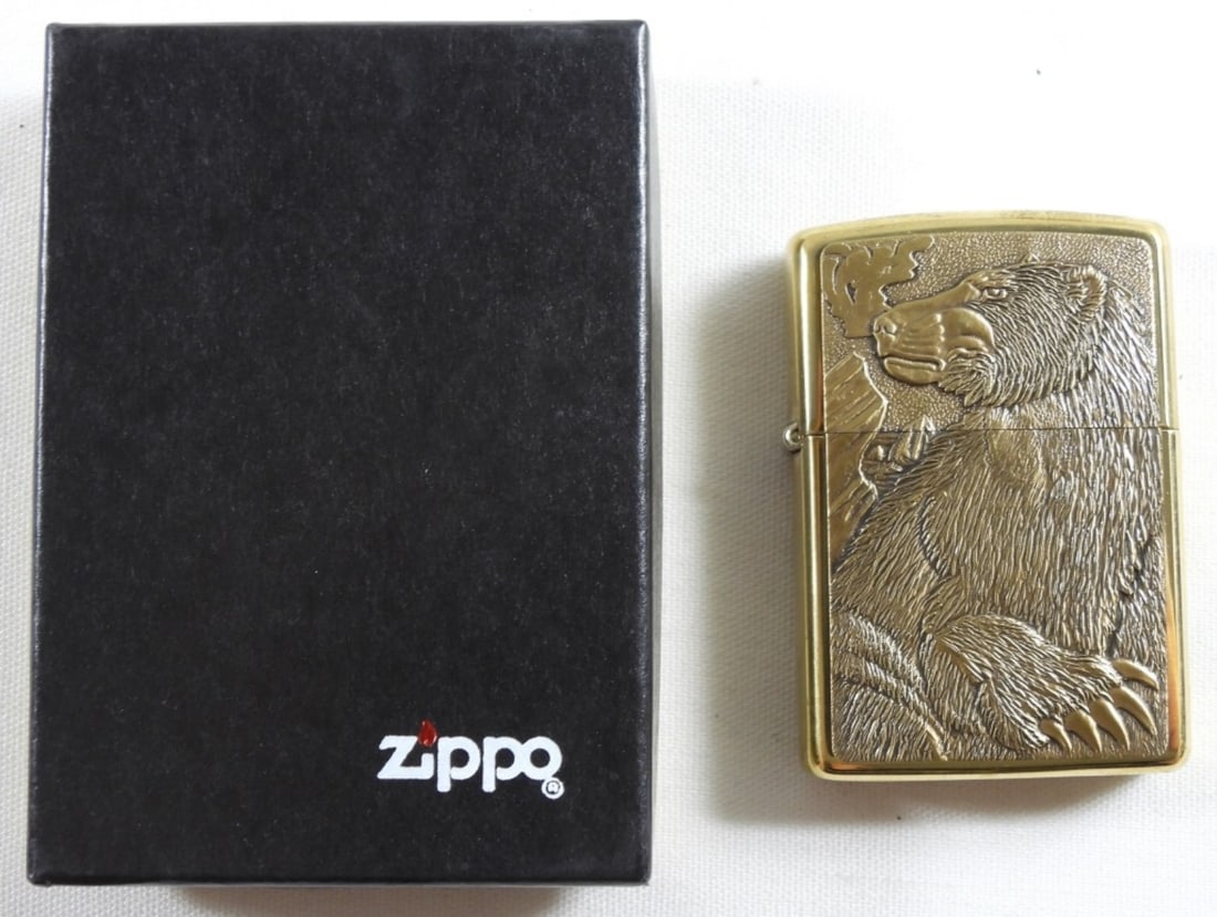 Sealed 1994 Bear Zippo: Sealed 1994 Bear Zippo in Zippo box.