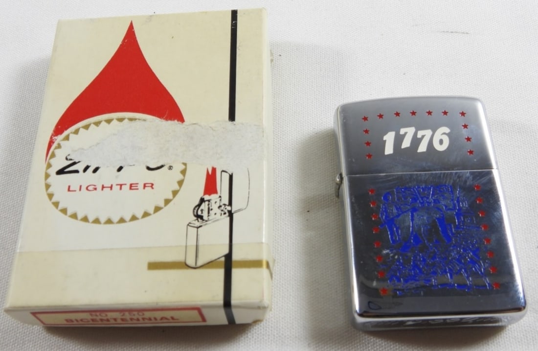 1975 Zippo 1776 Bicentennial: 1975 Zippo 1776 Bicentennial, in box.