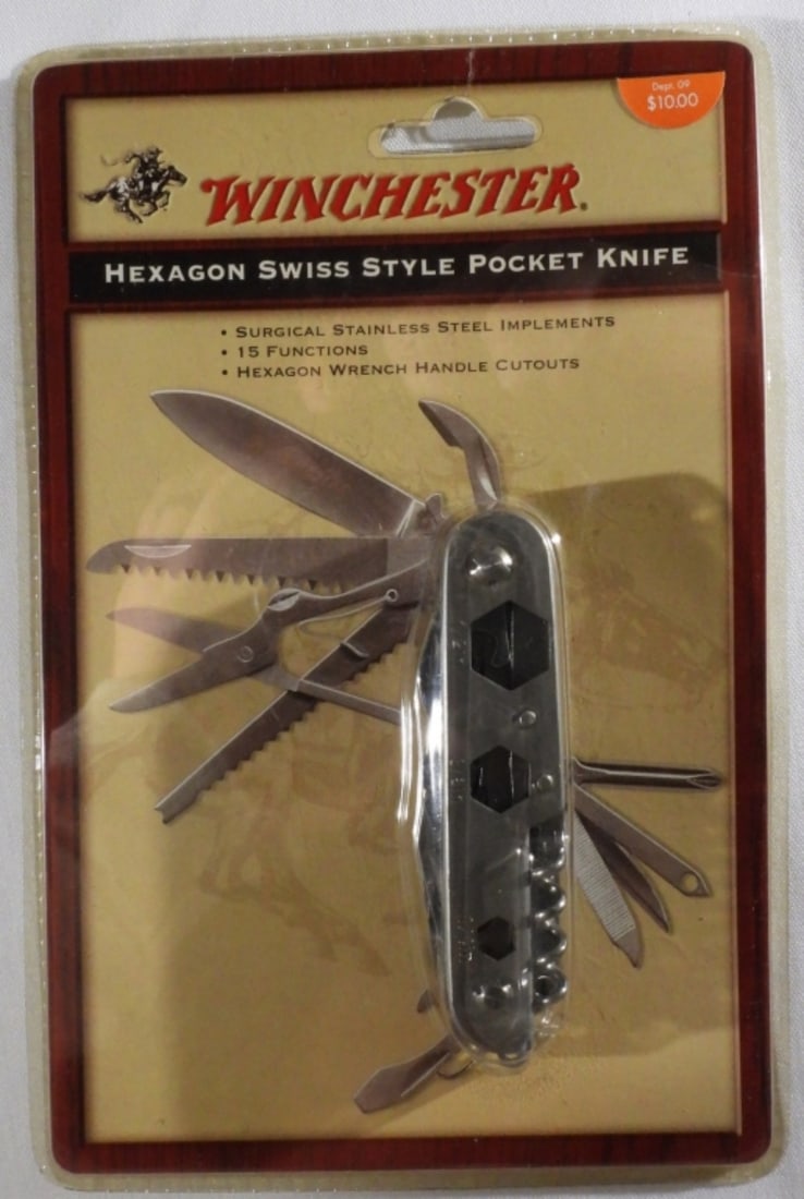 Winchester Hexagon Swiss Style Pocket Knife: Like New still sealed in original package