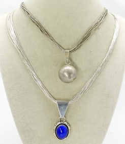2 Liquid Sterling  Necklaces with Pendants