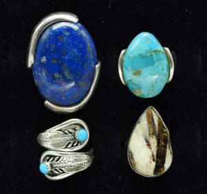 Astrophyllite, Turquoise &  More 925 Rings