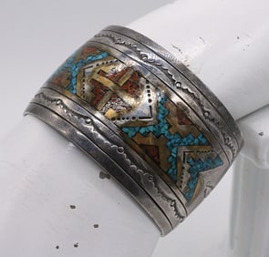 STERLING TURQUOISE INLAY BRACELET