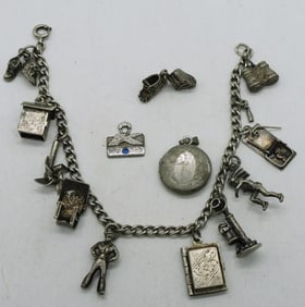 Petite Vintage Sterling Charm Bracelet