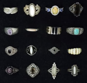 16 Sterling Fashion Rings