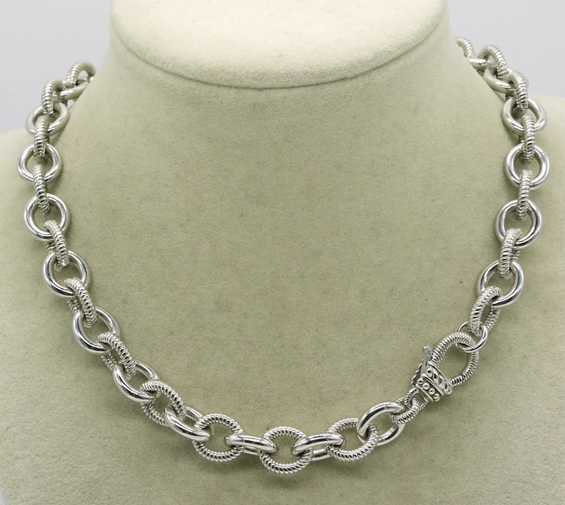 Fancy Sterling Chain Necklace (1 of 2)