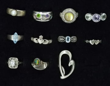 11 Sterling Fashion Rings