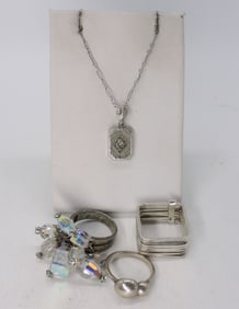 Camphor Glass 925 Necklace & Rings