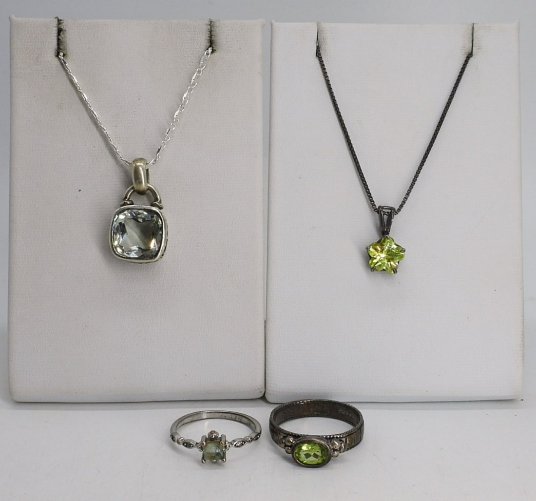 Peridot Sterling Necklace Ring Set & More (1 of 2)