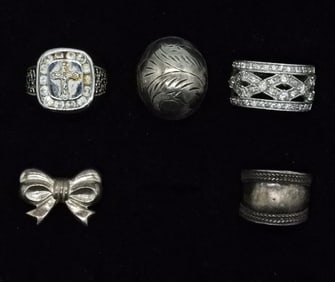5 Sterling Fashion Rings