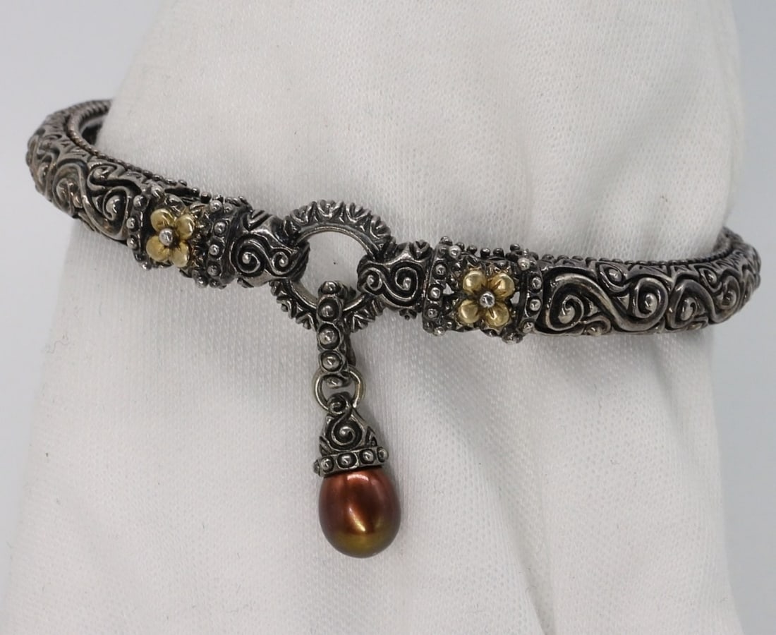 Barbara Bixby 925 18k Pearl Bracelet (1 of 4)