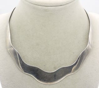 Wavy Sterling Collar Necklace