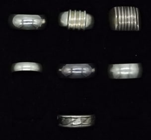 7 Sterling Wedding Bands / Fashion Rings
