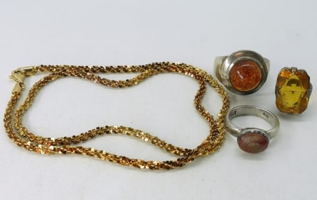 Amber, Citrine, Watermelon Tourmaline 925