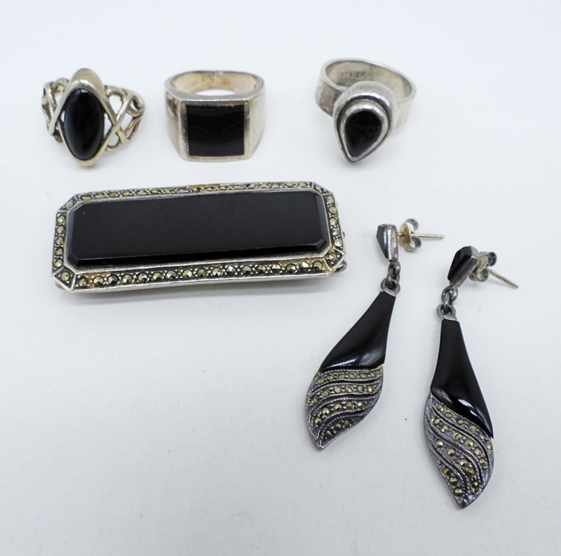 Sterling Mexico Black Onyx Pieces (1 of 5)