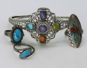 Southwest Style 925 Bracelet & Rings