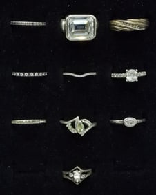 10 Bridal Style Sterling Rings