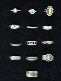 13 Sterling Rings