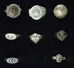 8 Smaller Sterling Rings