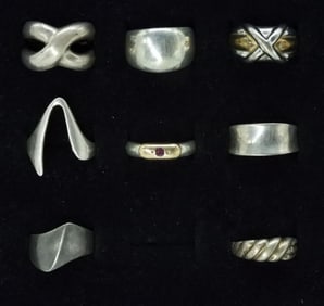 8 Sterling Fashion Rings