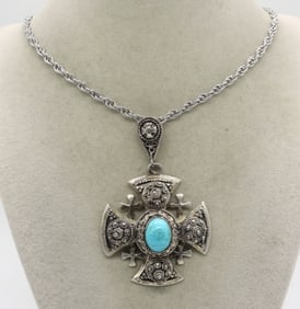 Sterling Jerusalem Cross & Chain