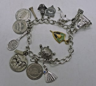 Charm Bracelet 925 with 14 Charms