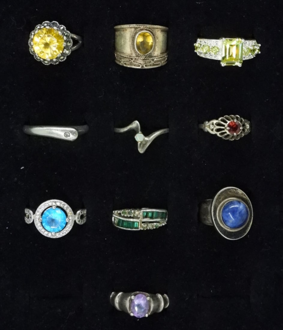 10 Sterling Gemstone Rings (1 of 2)
