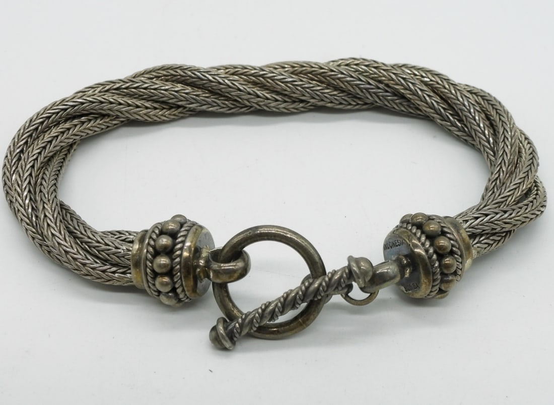Thick Heavy Sterling Bracelet, Indonesia (1 of 2)