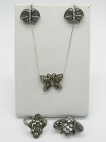 Marcasite Butterfly & Bee Sterling Jewelry