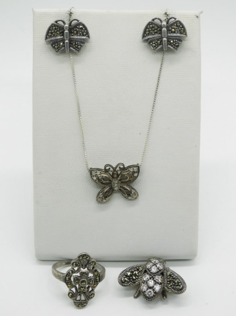 Marcasite Butterfly & Bee Sterling Jewelry (1 of 1)