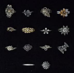 14 Sterling Fashion Rings