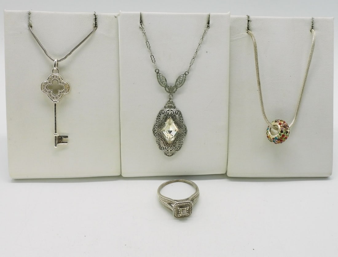 Art Deco 925 Necklace, Diamond Ring & More (1 of 5)