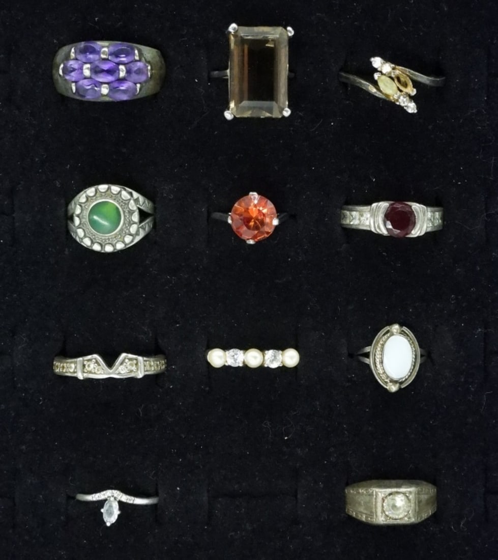 11 Gemstone Sterling Fashion Rings (1 of 2)