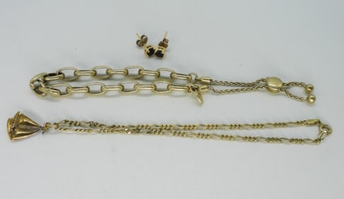 Gold Tone 925 Bracelets & Earrings